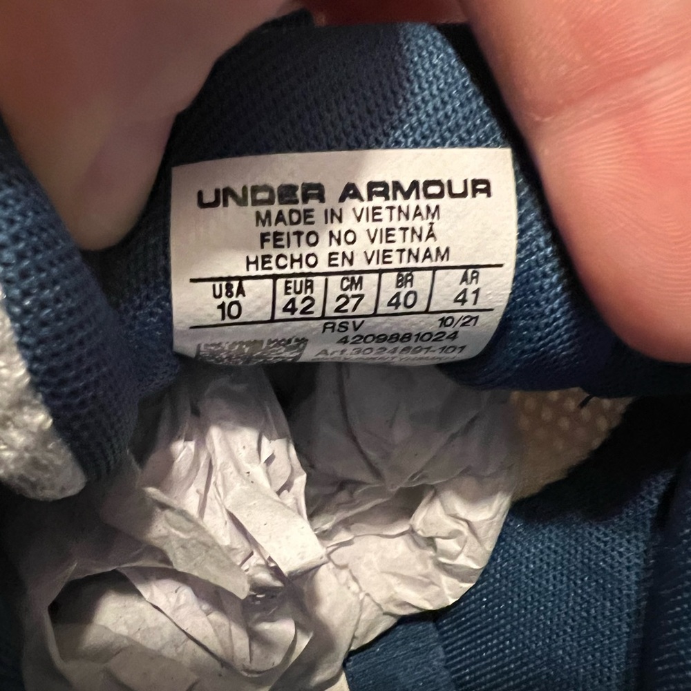 Under Armour Blue and White Sneakers - Picture 3 of 5